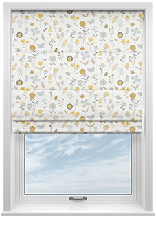 Floral Whimsy, Silver - Roman Blind